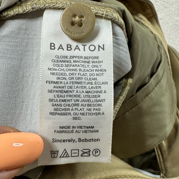 NEW Babaton Aritzia Vegan Leather Beige Taupe Straight Crop Pants 10 - Picture 7 of 9